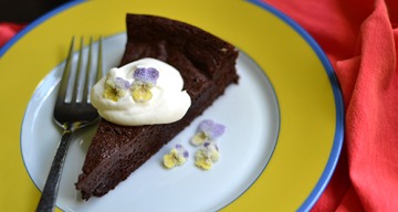 Chocolate Cake with lavender garnishing